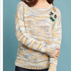 Anthropologie Marled Boatneck Sweater